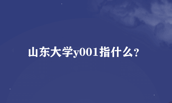 山东大学y001指什么？