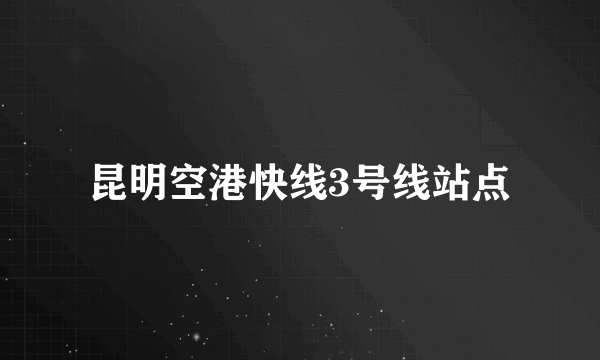 昆明空港快线3号线站点