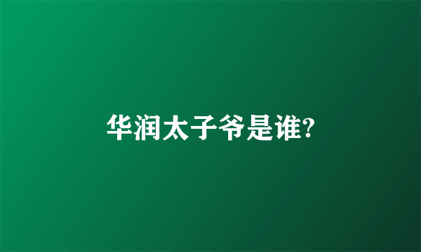华润太子爷是谁?