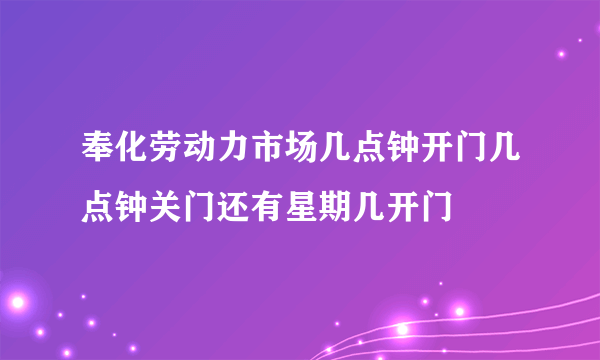 奉化劳动力市场几点钟开门几点钟关门还有星期几开门