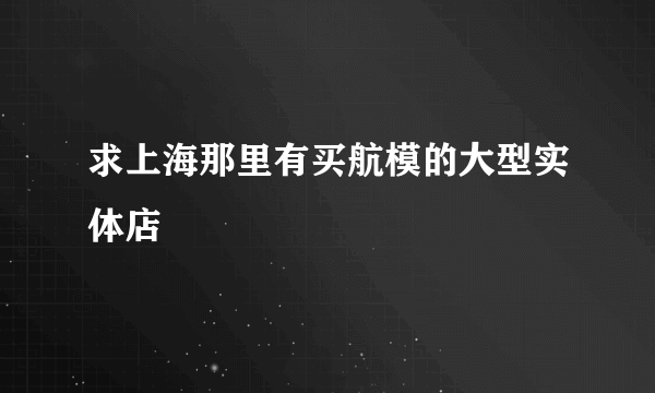 求上海那里有买航模的大型实体店