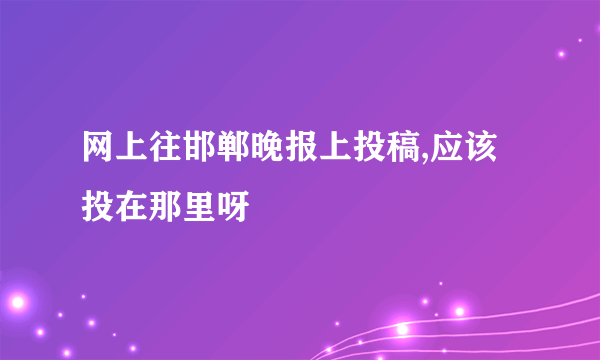 网上往邯郸晚报上投稿,应该投在那里呀