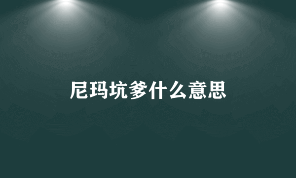 尼玛坑爹什么意思