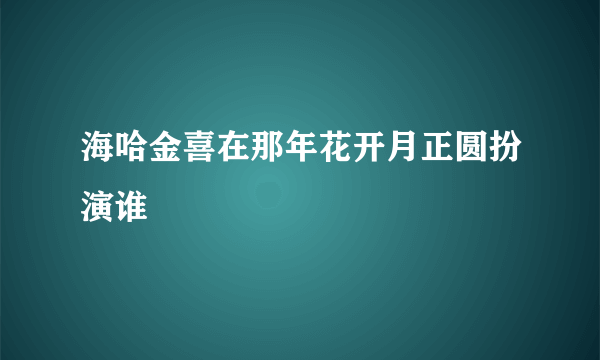 海哈金喜在那年花开月正圆扮演谁