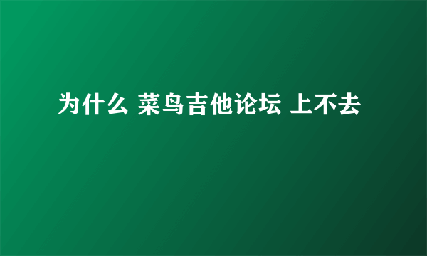 为什么 菜鸟吉他论坛 上不去