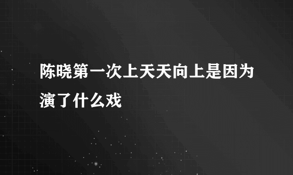 陈晓第一次上天天向上是因为演了什么戏