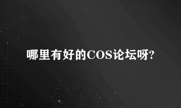 哪里有好的COS论坛呀?