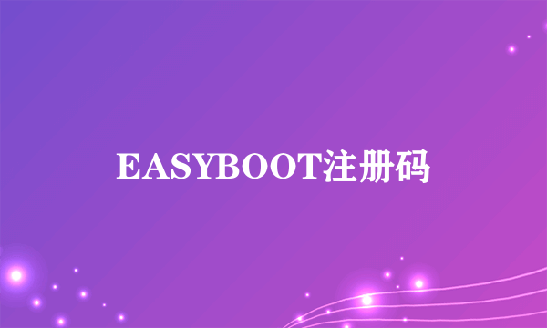 EASYBOOT注册码