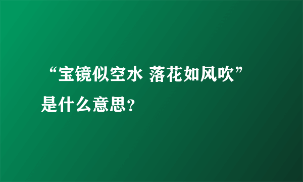 “宝镜似空水 落花如风吹”是什么意思？