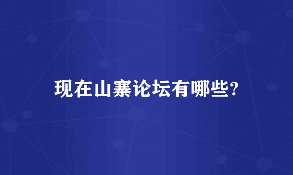 现在山寨论坛有哪些?