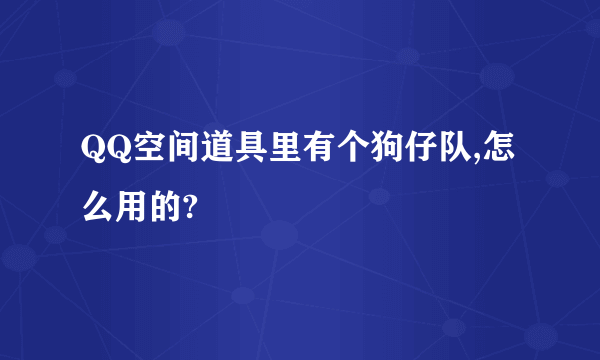 QQ空间道具里有个狗仔队,怎么用的?