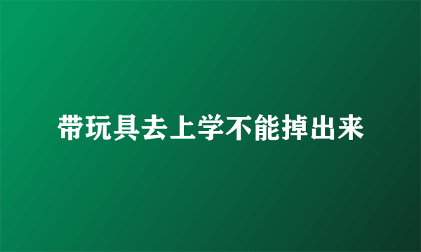 带玩具去上学不能掉出来