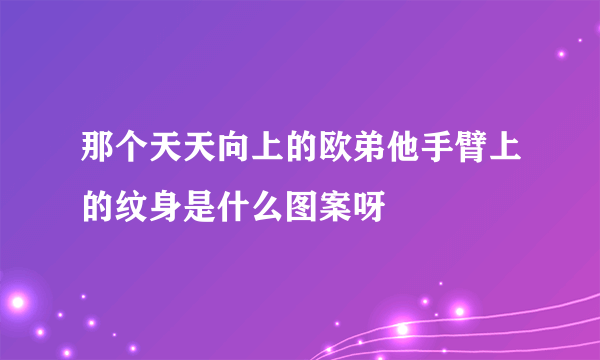 那个天天向上的欧弟他手臂上的纹身是什么图案呀