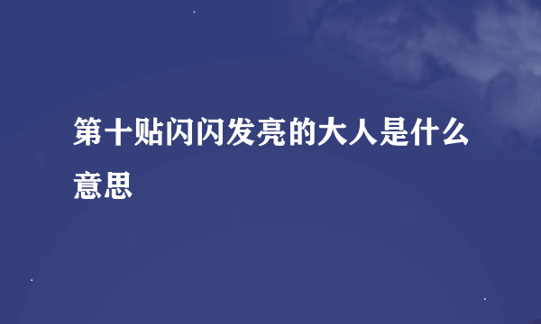 第十贴闪闪发亮的大人是什么意思
