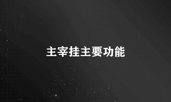 主宰挂主要功能