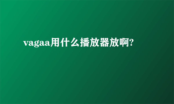 vagaa用什么播放器放啊?